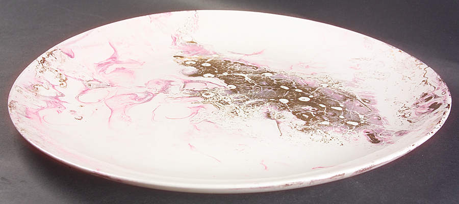 Surf Ballet (Pink & Gold) Deep Round Platter by Sascha Brastoff-1
