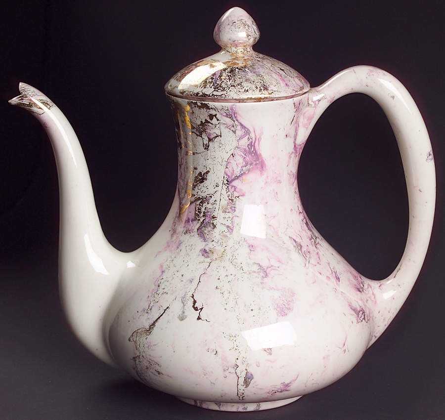 Surf Ballet (Pink & Gold) Coffee Pot & Lid by Sascha Brastoff-1