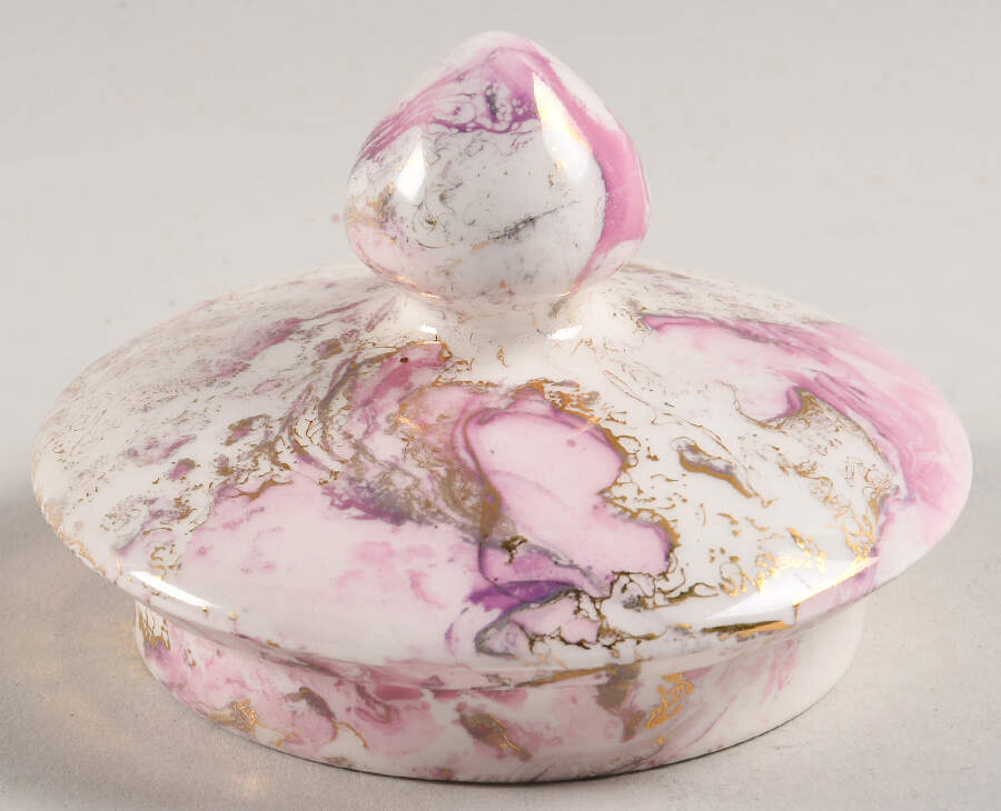Surf Ballet (Pink & Gold) Lid for Teapot by Sascha Brastoff-1