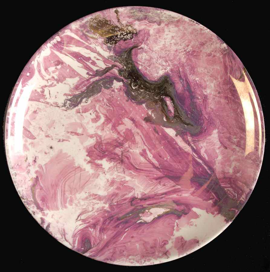 Surf Ballet (Pink & Gold) Salad Plate by Sascha Brastoff-1
