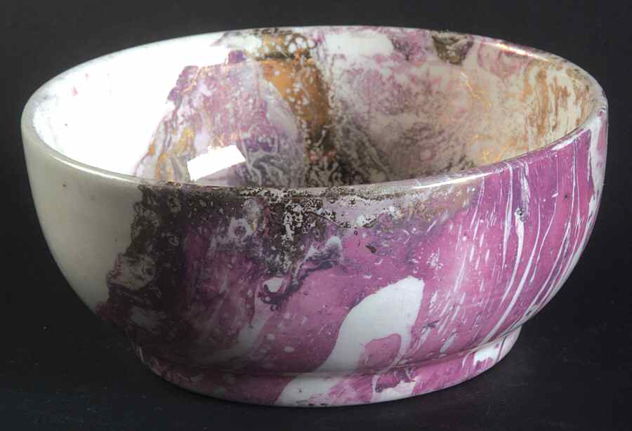 Surf Ballet (Pink & Gold) Dip Bowl for Chip & Dip Set by Sascha Brastoff-1
