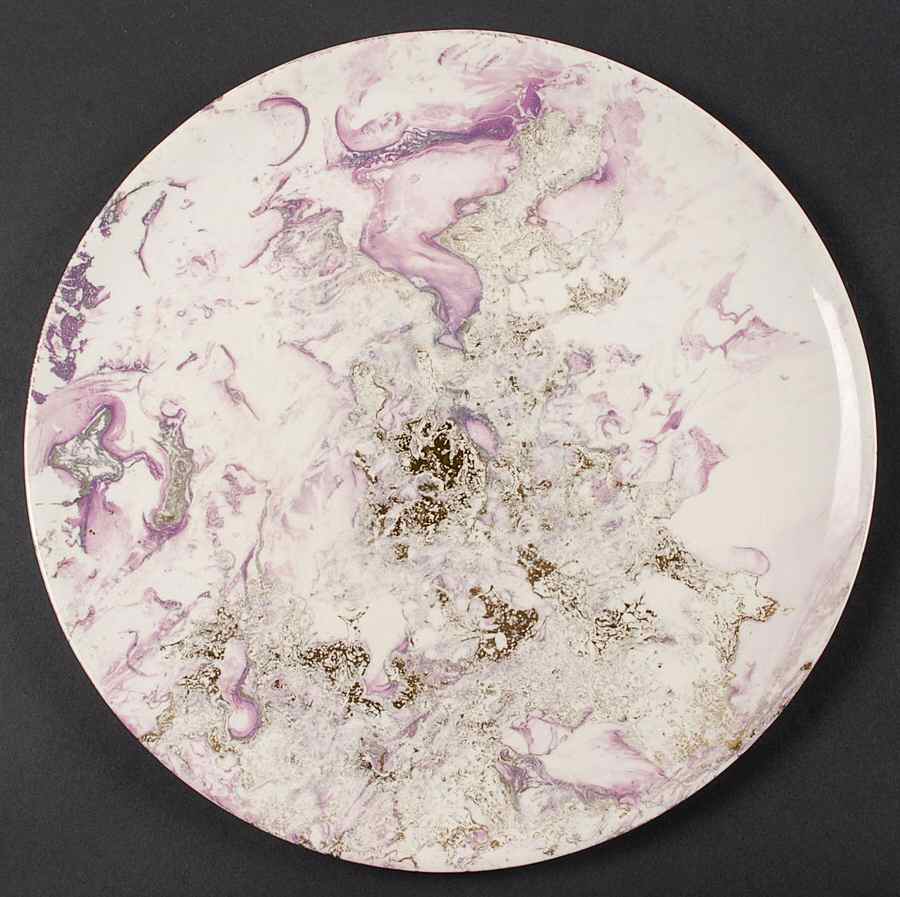 Surf Ballet (Pink & Gold) 14" Chop Plate (Round Platter) by Sascha Brastoff-1