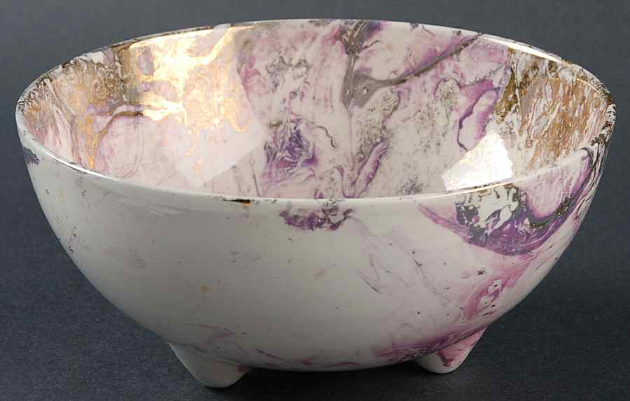 Surf Ballet (Pink & Gold) Coupe Soup Bowl by Sascha Brastoff-1