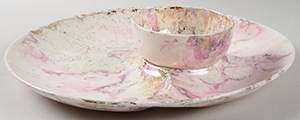 Surf Ballet (Pink & Gold) (2 Piece) Chip & Dip Set by Sascha Brastoff-1