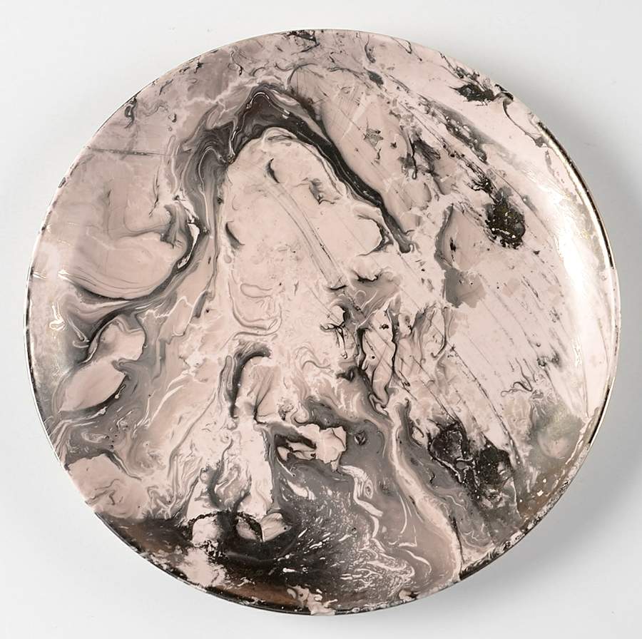 Surf Ballet (Pink & Platinum) Salad Plate by Sascha Brastoff-1