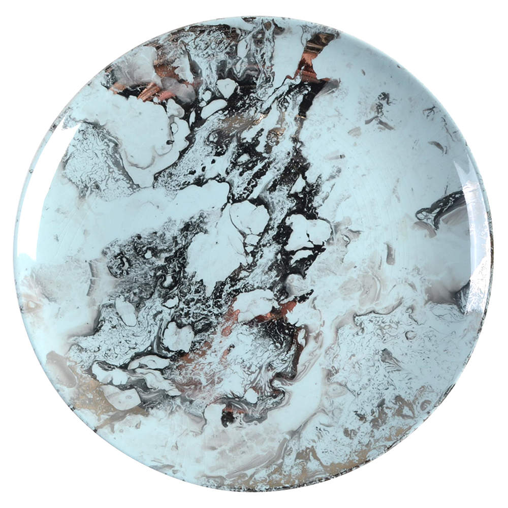 Surf Ballet (Turquoise & Platinum) Large Dinner Plate by Sascha Brastoff-1