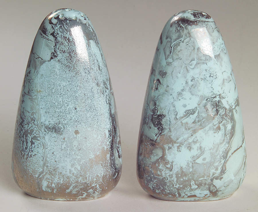 Surf Ballet (Turquoise & Platinum) Salt & Pepper Set by Sascha Brastoff-1