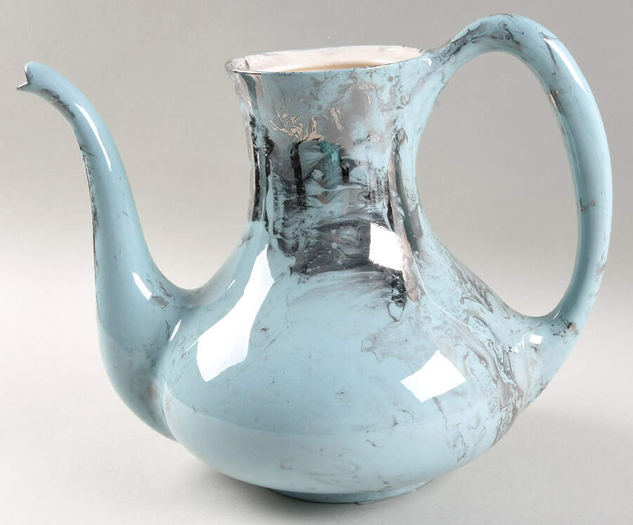 Surf Ballet (Turquoise & Platinum) Coffee Pot No Lid by Sascha Brastoff-1