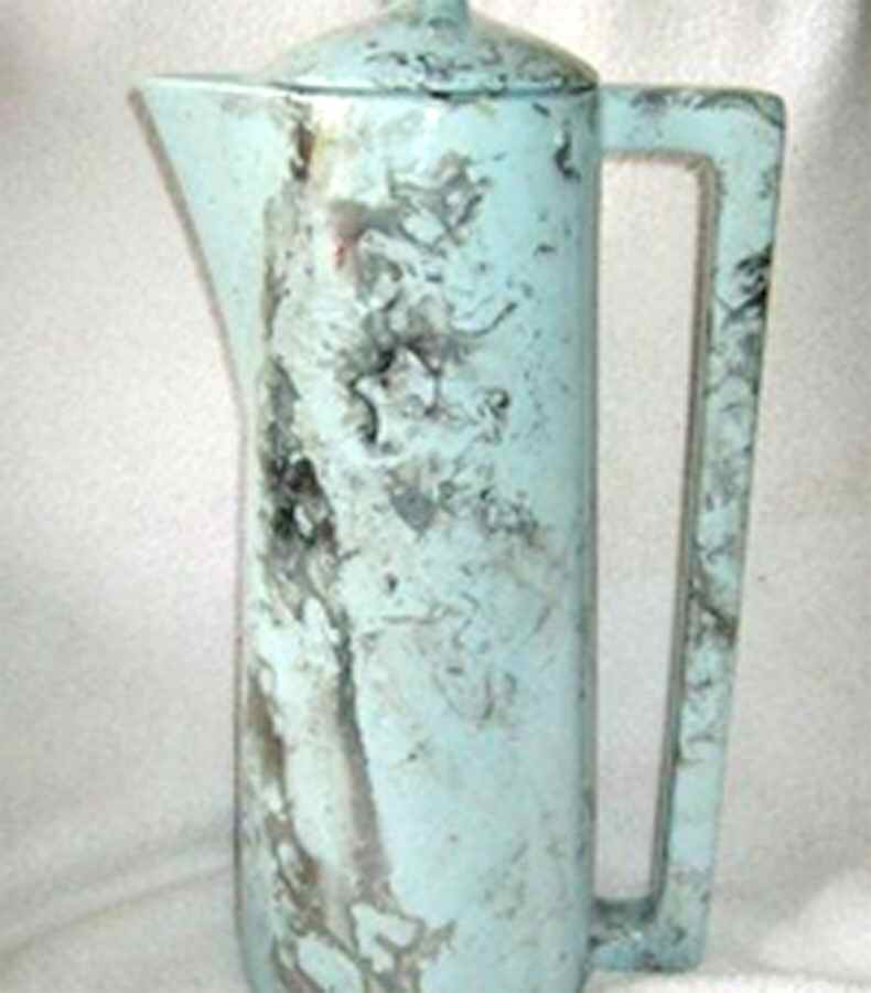 Surf Ballet (Turquoise & Platinum) Coffee Pot & Lid by Sascha Brastoff-1