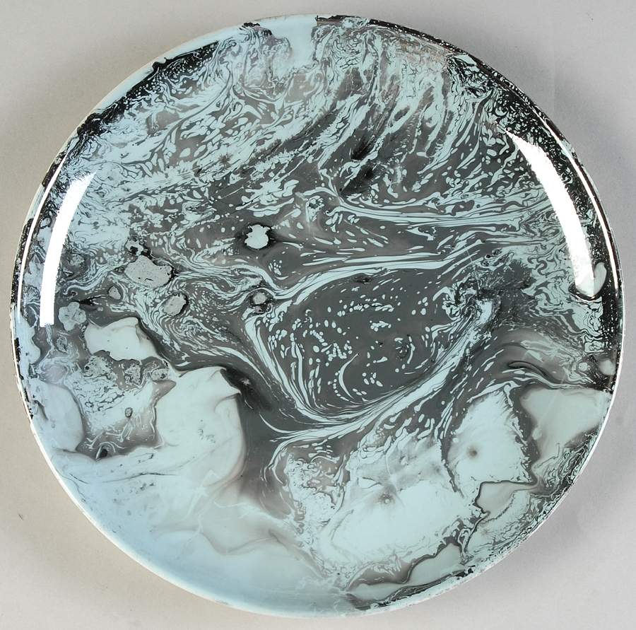 Surf Ballet (Turquoise & Platinum) Salad Plate by Sascha Brastoff-1