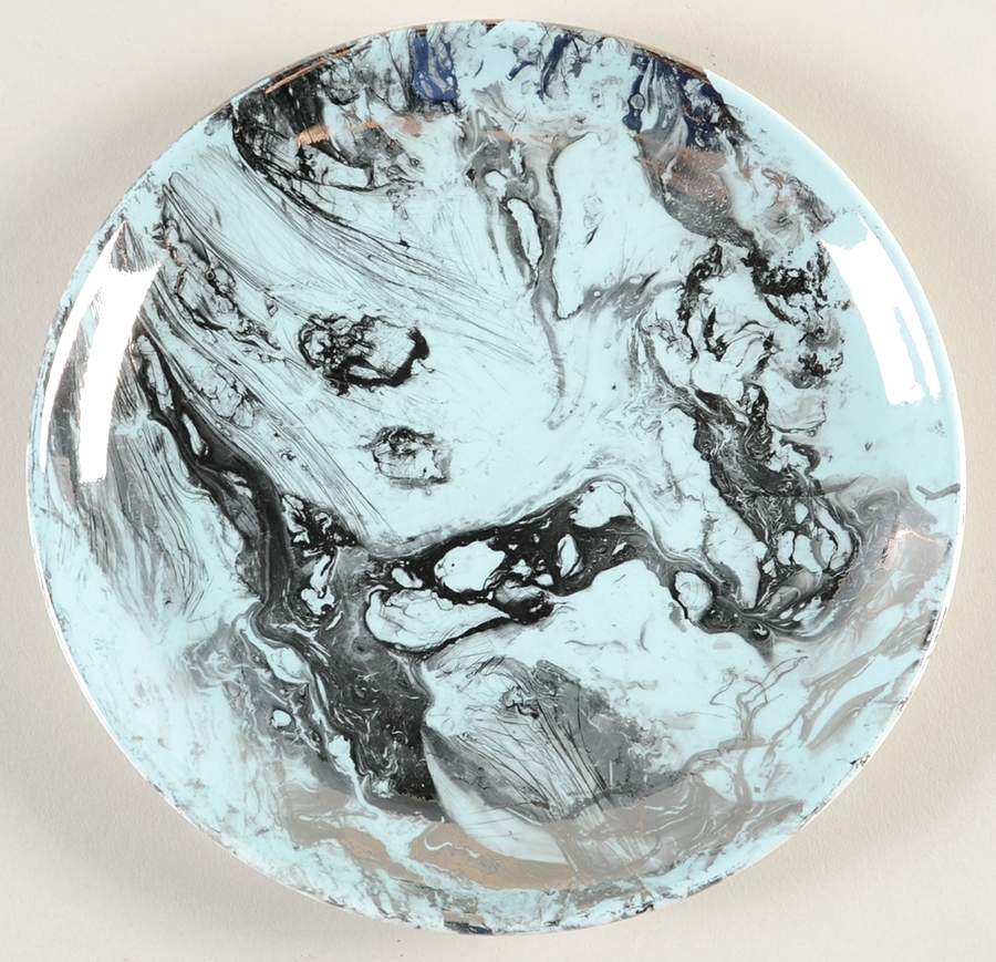 Surf Ballet (Turquoise & Platinum) Bread & Butter Plate by Sascha Brastoff-1