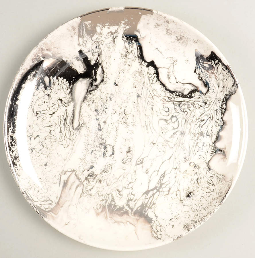 Surf Ballet (White & Platinum) Salad Plate by Sascha Brastoff-1