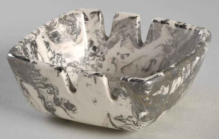 Surf Ballet (White & Platinum) Square Ashtray by Sascha Brastoff-1