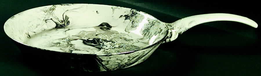 Surf Ballet (White & Platinum) Open 11'' Skillet by Sascha Brastoff-1