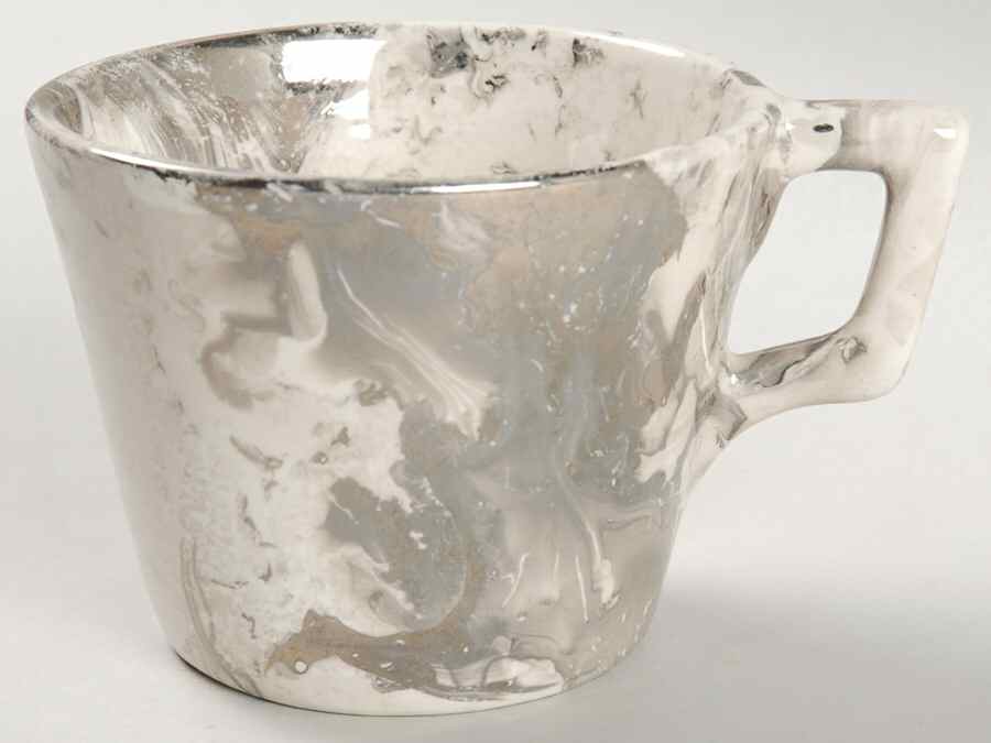 Surf Ballet (White & Platinum) Mug by Sascha Brastoff-1