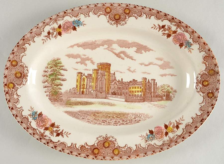 English Castles 14" Oval Serving Platter by Brown & Ritchie-1