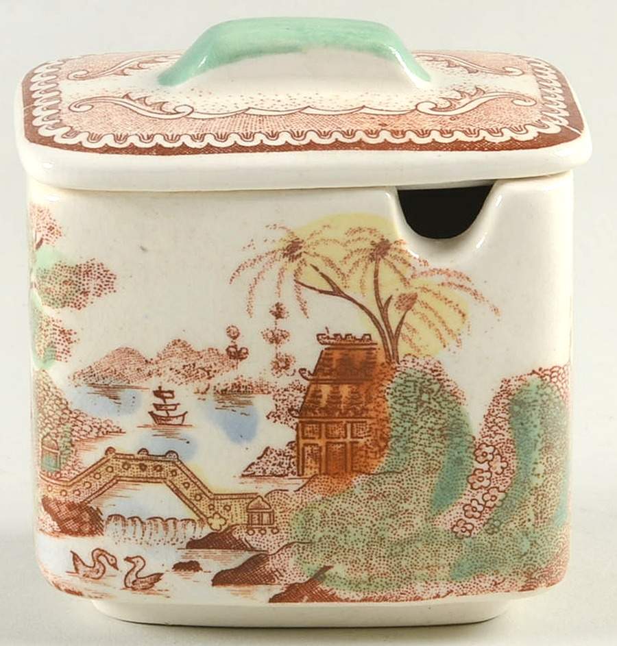 Oriental Gardens Condiment Jar & Lid by Brown & Ritchie-1