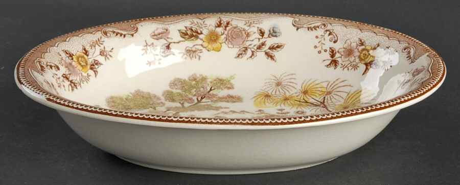 Oriental Gardens 10" Oval Vegetable Bowl by Brown & Ritchie-1