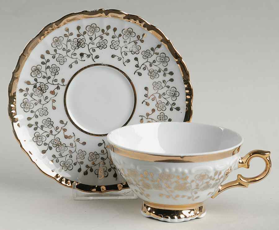 BTH27 Footed Cup & Saucer Set by Bareuther & Co-1