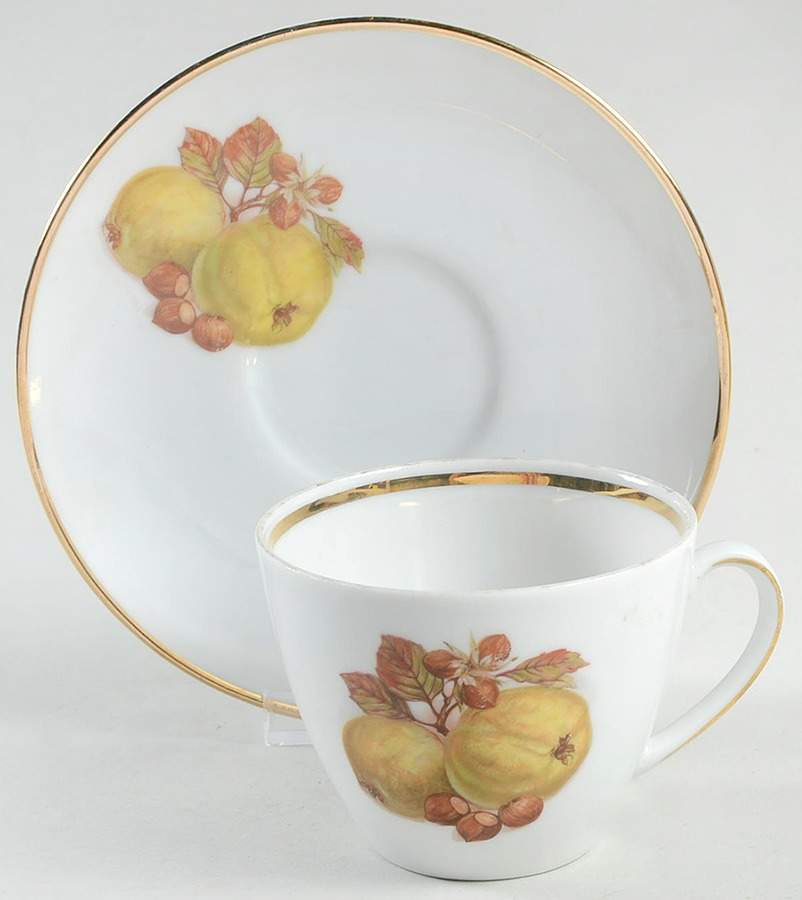 BTH4 (1-16" Gold Trim) Flat Cup & Saucer Set by Bareuther & Co-1