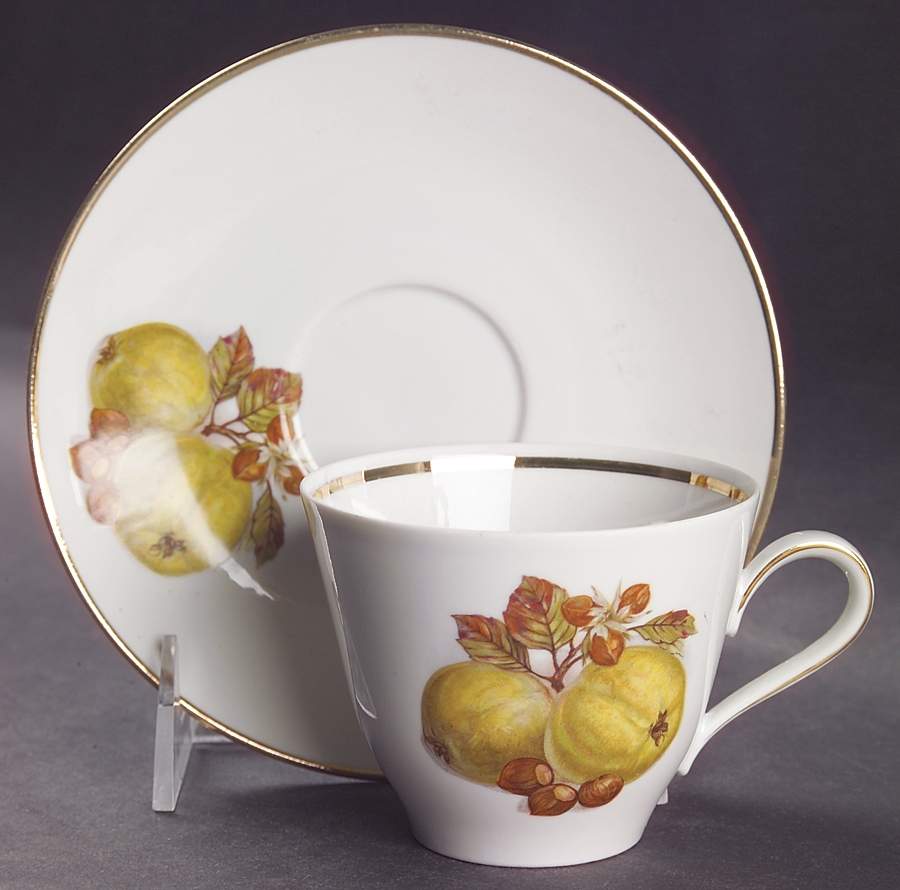 BTH4 (1-16" Gold Trim) Flat Cup & Saucer Set by Bareuther & Co-1