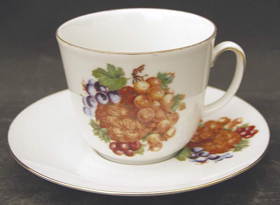 BTH4 (1-16" Gold Trim) Flat Cup & Saucer Set by Bareuther & Co-1