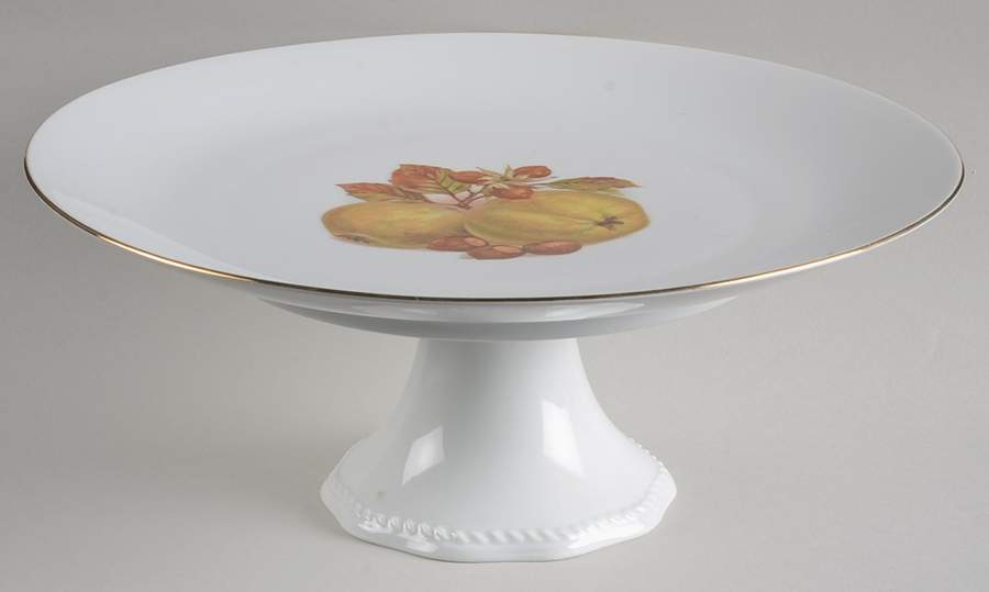 BTH4 (1-16" Gold Trim) 11" Diameter Pedestal Cake Stand by Bareuther & Co-1