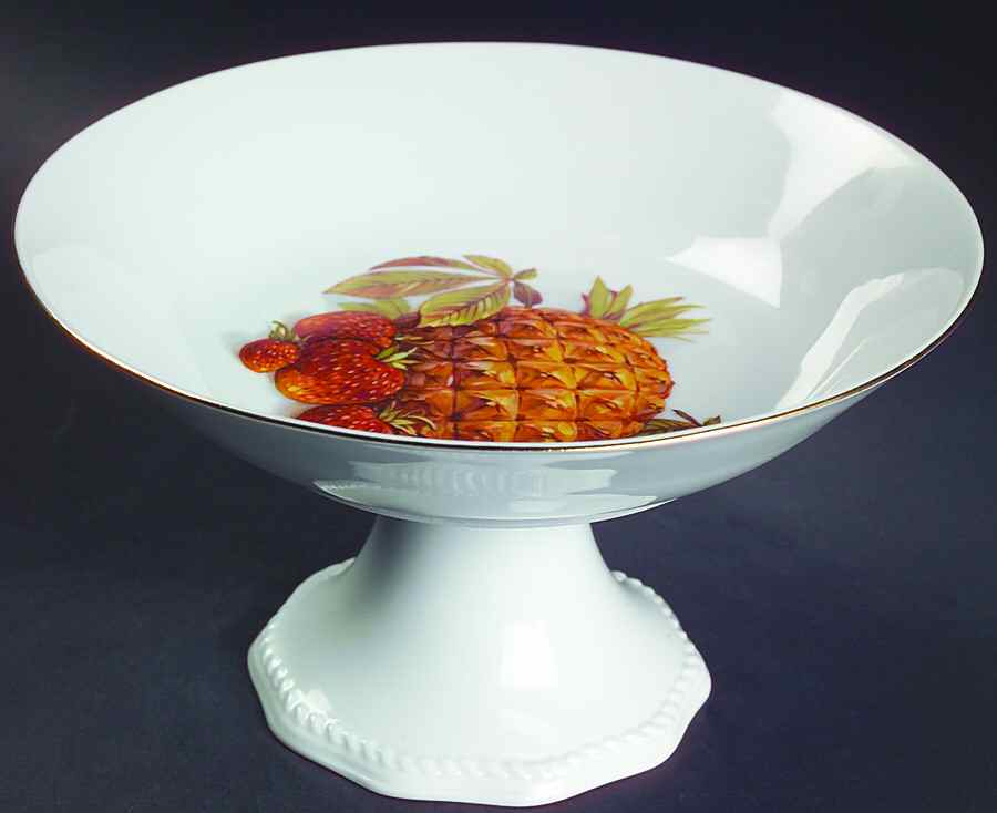 BTH4 (1-16" Gold Trim) Round Compote (Height X Width) by Bareuther & Co-1