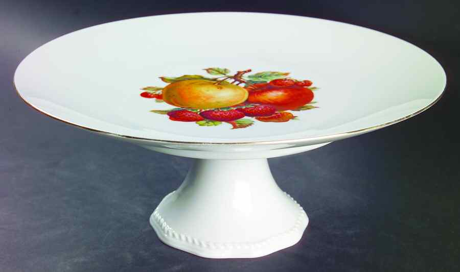 BTH4 (1-16" Gold Trim) 12" Diameter Pedestal Cake Stand by Bareuther & Co-1