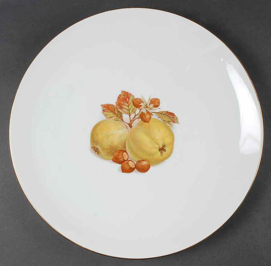 BTH4 (1-16" Gold Trim) 12" Chop Plate (Round Platter) by Bareuther & Co-1