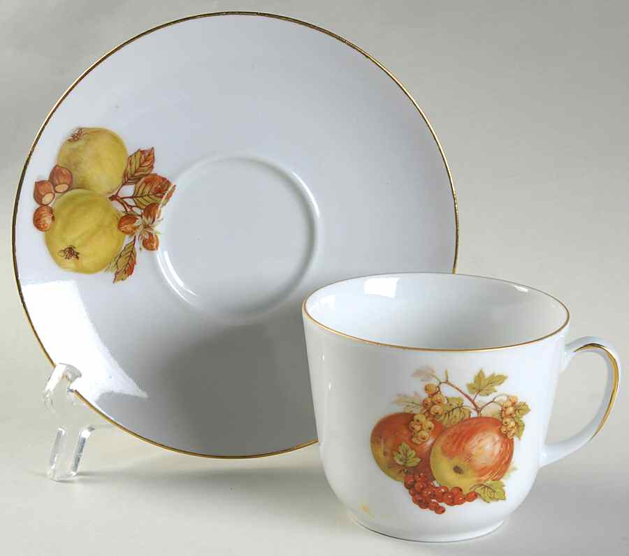 BTH4 (1-16" Gold Trim) Flat Cup & Saucer Set by Bareuther & Co-1