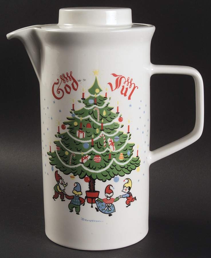 God Jul (White) Coffee Pot & Lid by Berggren Traynor-1