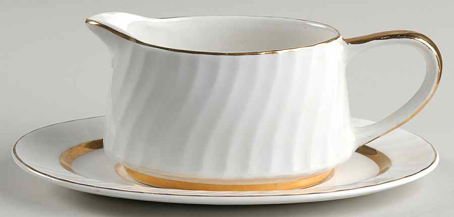 Golden Anniversary Gravy Boat & Underplate by Barratts-1