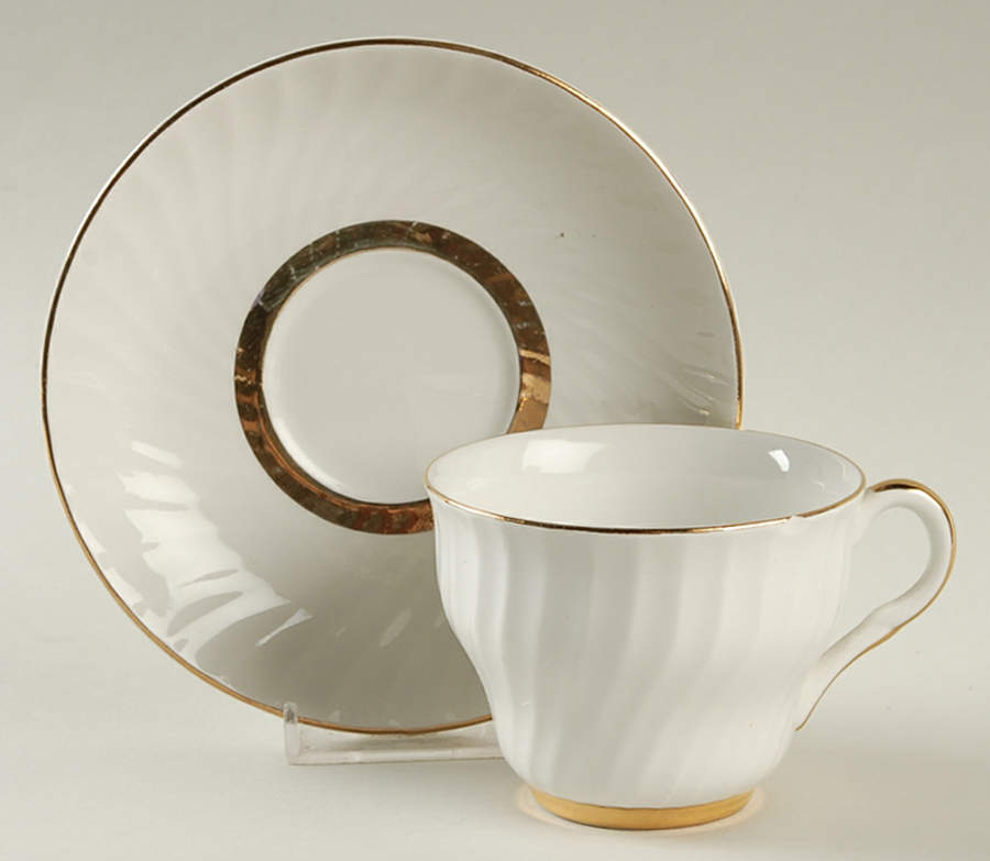 Golden Anniversary Flat Cup & Saucer Set by Barratts-1