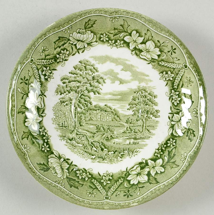 Old Castle Green Saucer by Barratts-1