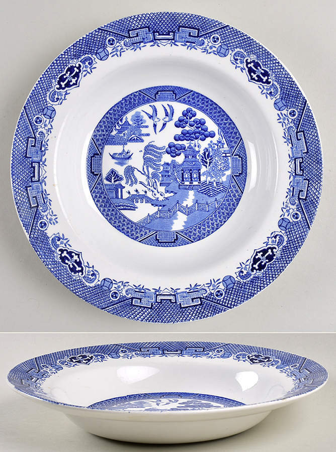 Willow Blue Large Rim Soup Bowl by Barratts-1
