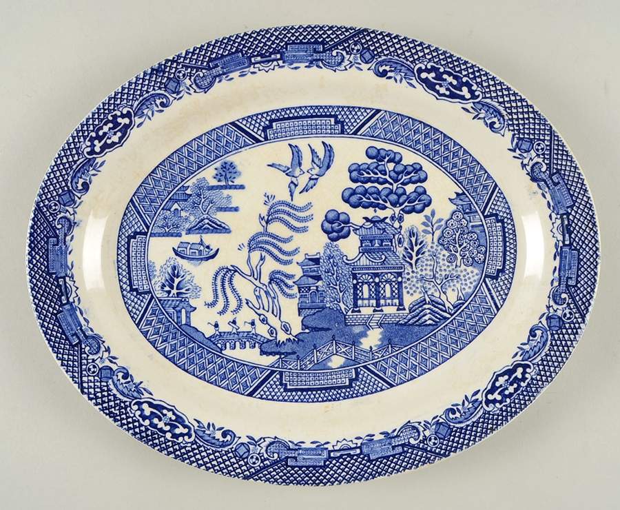 Willow Blue 12" Oval Serving Platter by Barratts-1