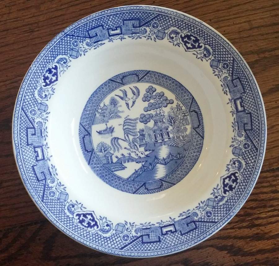 Willow Blue Rim Soup Bowl by Barratts-1