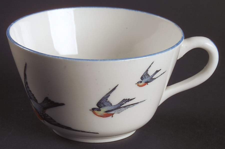 Blue Bird Flat Cup by Buffalo Pottery-1