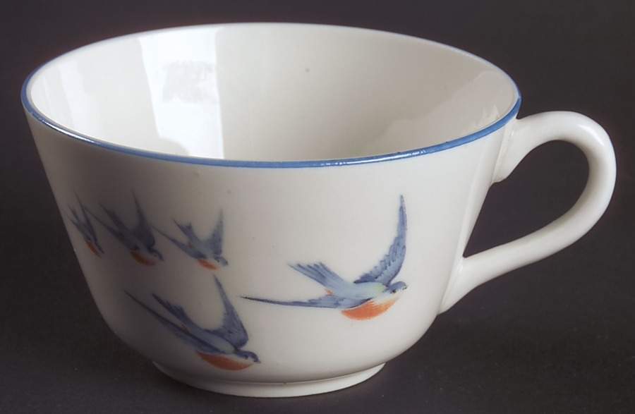 Blue Bird Flat Cup by Buffalo Pottery-1