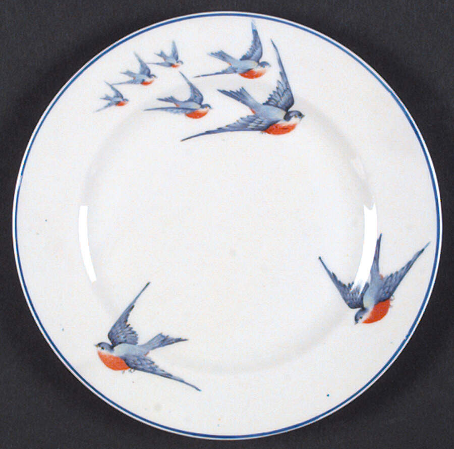 Blue Bird Dessert/Pie Plate by Buffalo Pottery-1