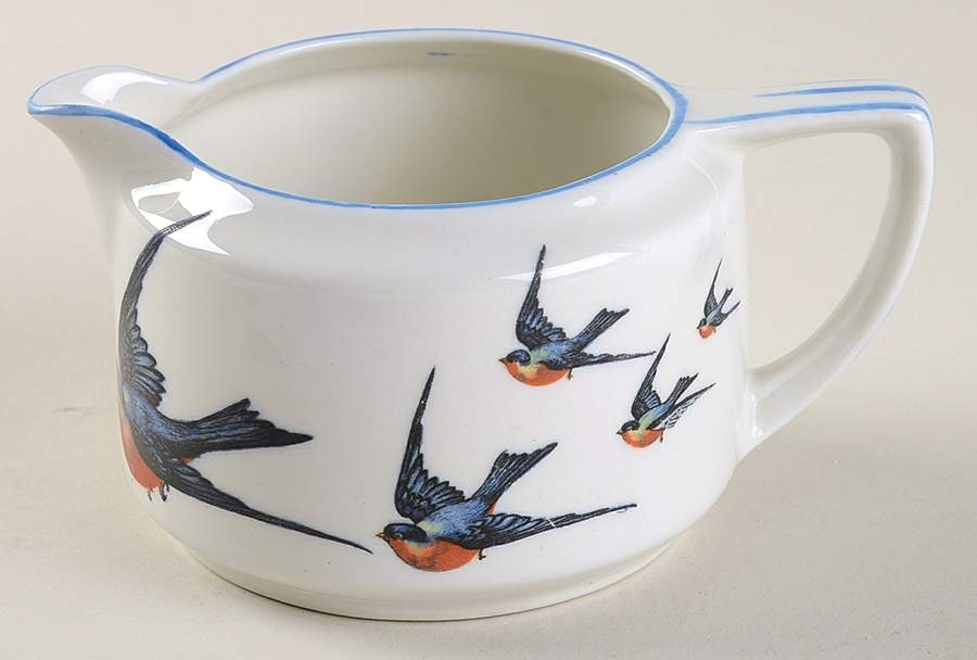 Blue Bird Creamer by Buffalo Pottery-1