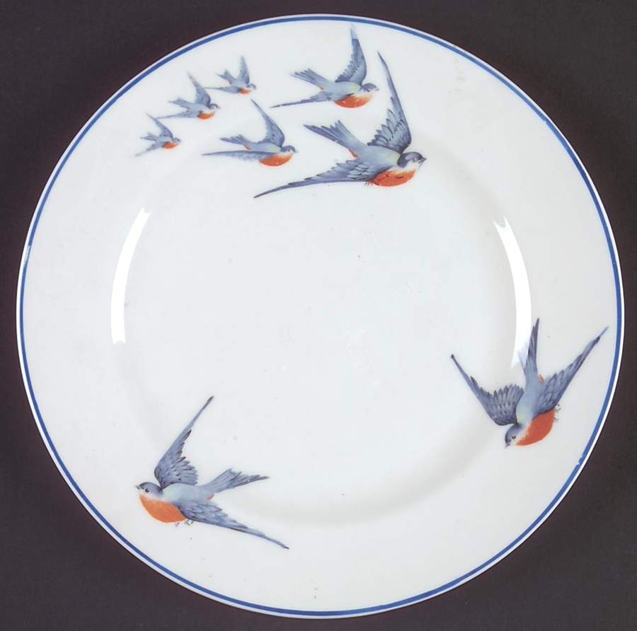 Blue Bird Dessert/Pie Plate by Buffalo Pottery-1