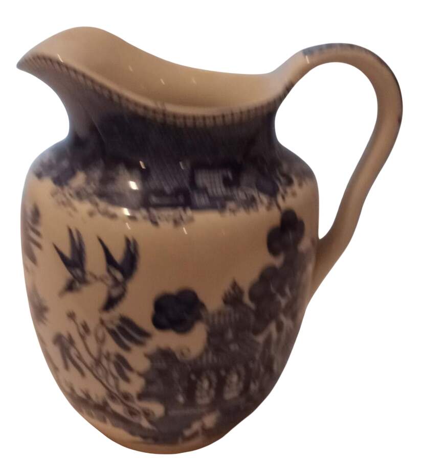 Blue Willow (Non Restaurant, No Trim) 64 Oz Jug by Buffalo Pottery-1