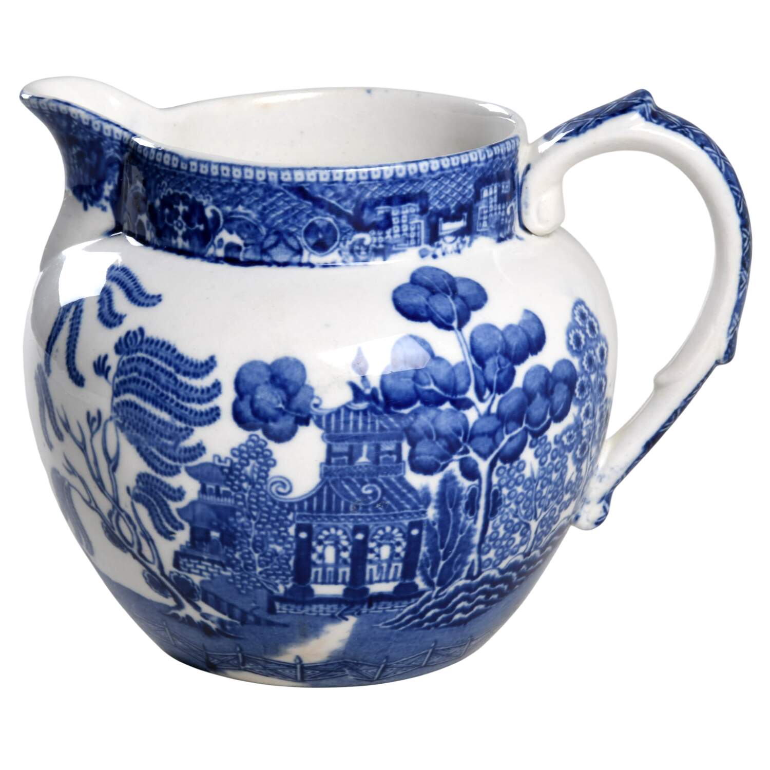 Blue Willow (Non Restaurant, No Trim) 20 Oz Pitcher by Buffalo Pottery-1