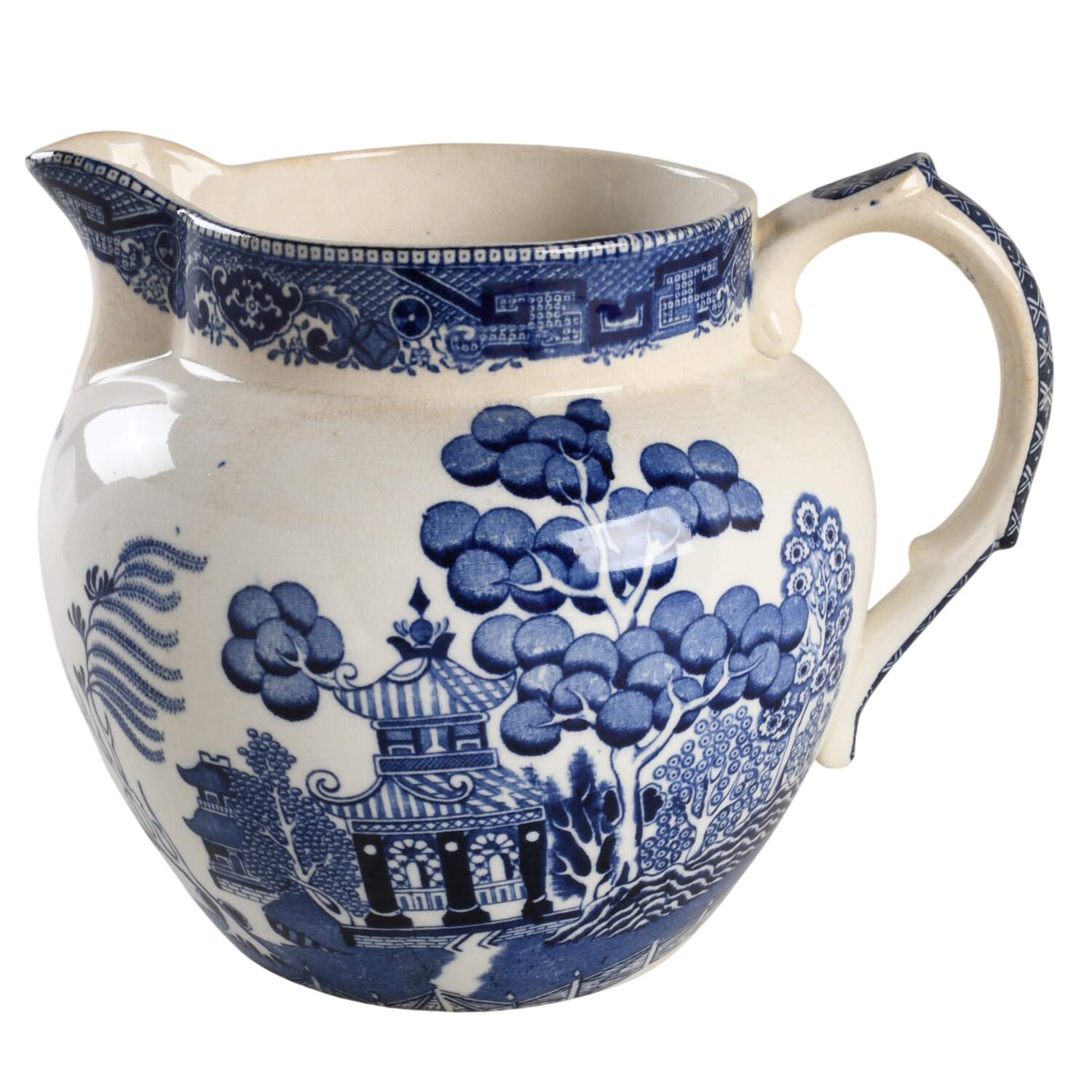 Blue Willow (Non Restaurant, No Trim) 64 Oz Pitcher by Buffalo Pottery-1