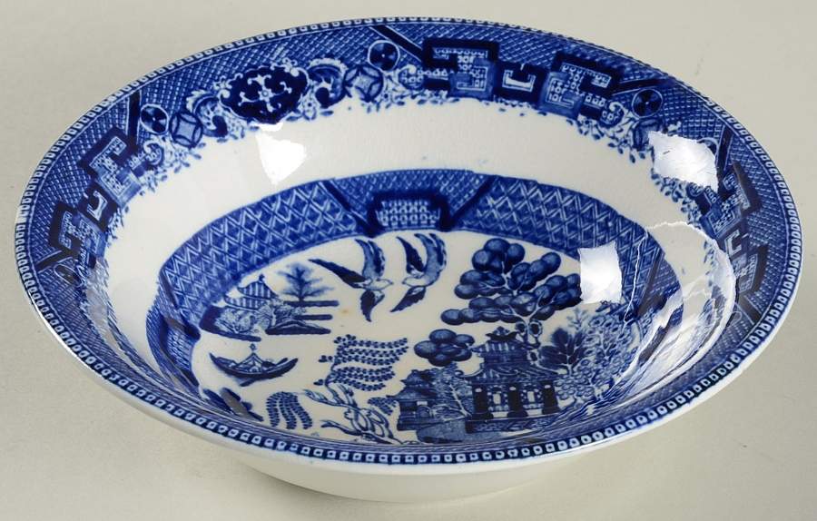 Blue Willow (Non Restaurant, No Trim) Coupe Cereal Bowl by Buffalo Pottery-1