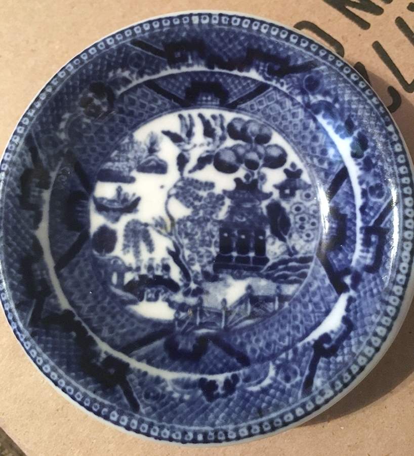 Blue Willow (Non Restaurant, No Trim) Butter Pat by Buffalo Pottery-1