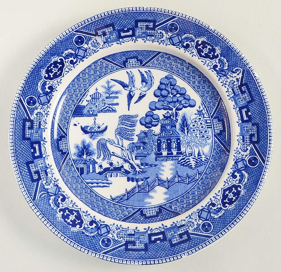 Blue Willow (Non Restaurant, No Trim) Dessert/Pie Plate by Buffalo Pottery-1