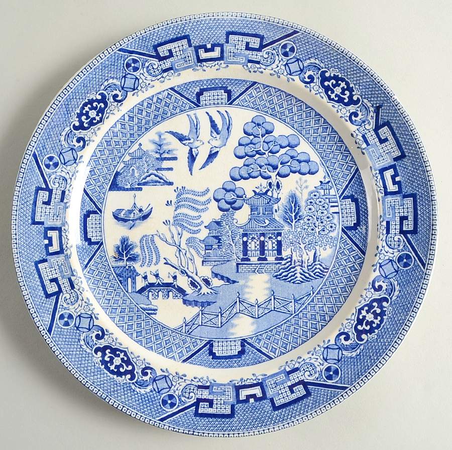 Blue Willow (Non Restaurant, No Trim) Luncheon Plate by Buffalo Pottery-1